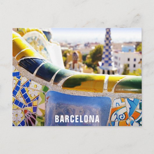 Barcelona Spain Parc Guell Travel Foto Briefkaart (Voorkant)