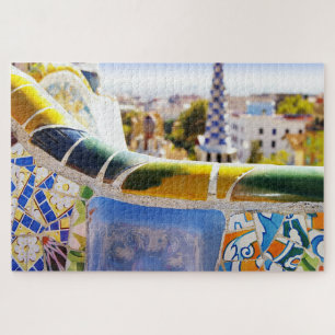 Barcelona Spain Parc Guell Travel Foto Legpuzzel