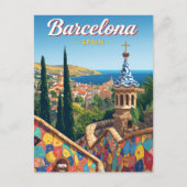 Barcelona Spain Park Güell Briefkaart (Voorkant)