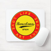 Barcelona, Spain, red circle, art Muismat (Met muis)