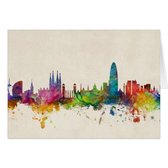 Barcelona Spain Skyline (Voorkant Horizontaal)
