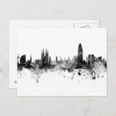 Barcelona Spain Skyline Black White Briefkaart (Voorkant / Achterkant)