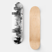 Barcelona Spain Skyline Black White Persoonlijk Skateboard (Voorkant)
