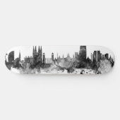 Barcelona Spain Skyline Black White Persoonlijk Skateboard (Horizontaal)