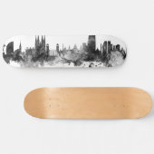 Barcelona Spain Skyline Black White Persoonlijk Skateboard (Horizontaal)