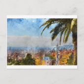 Barcelona Spain Skyline Briefkaart (Voorkant)