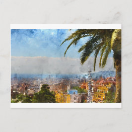 Barcelona Spain Skyline Briefkaart
