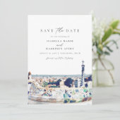 BARCELONA Spain Skyline Destination Save the Date Kaart (Staand voorkant)