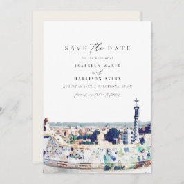 BARCELONA Spain Skyline Destination Save the Date Kaart