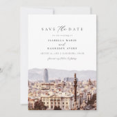 BARCELONA Spain Skyline Destination Save the Date Kaart (Voorkant)