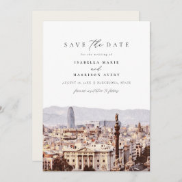 BARCELONA Spain Skyline Destination Save the Date Kaart