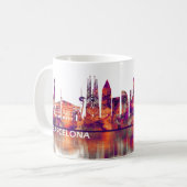 Barcelona Spain Skyline Koffiemok (Voorkant links)