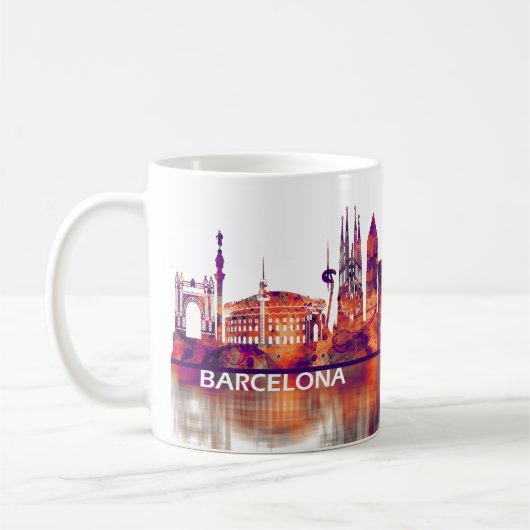 Barcelona Spain Skyline Koffiemok (Links)