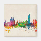 Barcelona Spain Skyline Magneet (Voorkant)