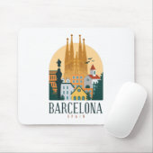 Barcelona Spain Skyline Mousepad Muismat (Met muis)