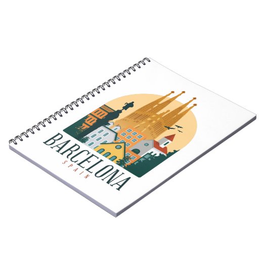 Barcelona Spain Skyline Notitieboek (Linkerzijde)