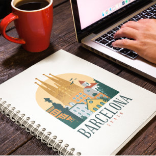 Barcelona Spain Skyline Notitieboek