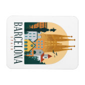 Barcelona Spain Skyline  Photo Magnet Magneet (Horizontaal)