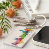 Barcelona Spain Skyline Sleutelhanger (Voorkant Rechts)