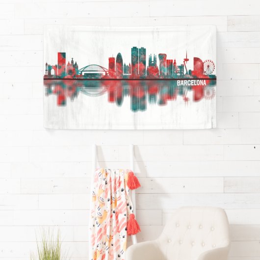 Barcelona Spain Skyline Spandoek (Insitu)