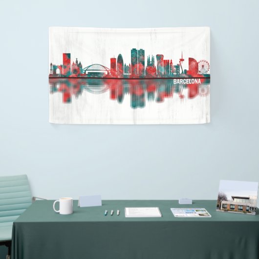 Barcelona Spain Skyline Spandoek (Beurs)