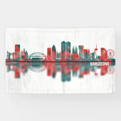 Barcelona Spain Skyline Spandoek (Horizontaal)