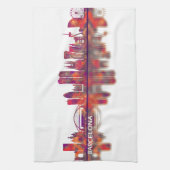 Barcelona Spain Skyline Theedoek (Verticaal)