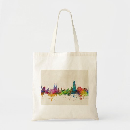 Barcelona Spain Skyline Tote Bag (Voorkant)