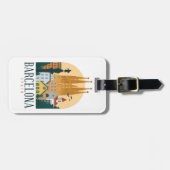 Barcelona Spain Skyline Travel Bagagelabel (Voorkant horizontaal)