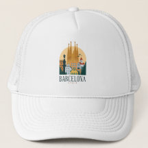 Barcelona Spain Skyline Trucker Hat