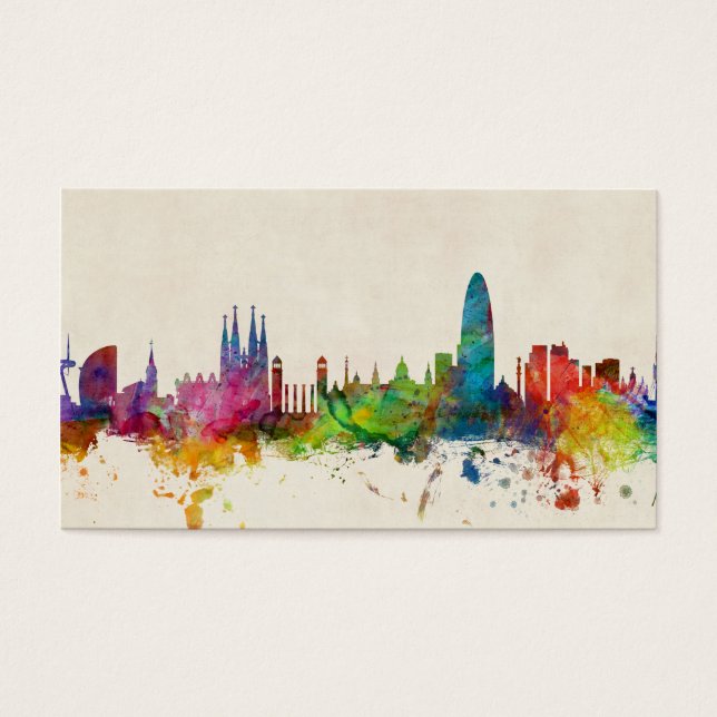 Barcelona Spain Skyline Visitekaartjes (Voorkant)