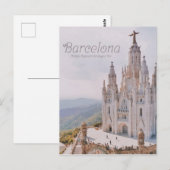 Barcelona Spain Temple Expiatori del Sagrat Cor Briefkaart (Voorkant / Achterkant)