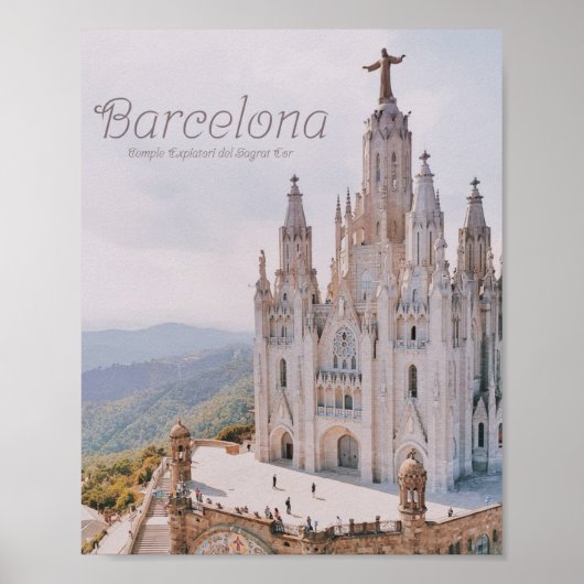 Barcelona Spain Temple Expiatori del Sagrat Cor Poster (Voorkant)