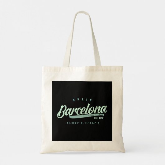 Barcelona Spain Travel Retro Hoodie Tote Bag (Achterkant)