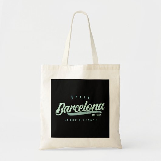 Barcelona Spain Travel Retro Hoodie Tote Bag (Voorkant)