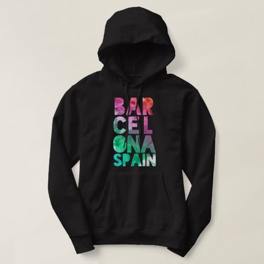 Barcelona Spain Travel Souvenir Gift Hoodie (Design voorkant)
