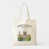 Barcelona Spain Vintage Art Landscape Tote Bag (Achterkant)