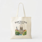 Barcelona Spain Vintage Art Landscape Tote Bag (Voorkant)