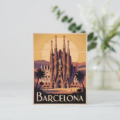 Barcelona Spain vintage Briefkaart (Staand voorkant)