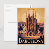 Barcelona Spain vintage Briefkaart (Voorkant / Achterkant)