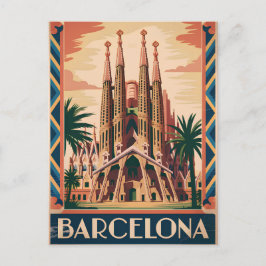 Barcelona Spain vintage Briefkaart