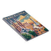 Barcelona Spain vintage Notitieboek (Rechterzijde)