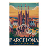 Barcelona Spain vintage Poster (Voorkant)