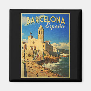 Barcelona Spain Vintage Travel Magneet