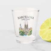 Barcelona Spain – Watercolor Cityscape Design Shot Glas (Voorkant)