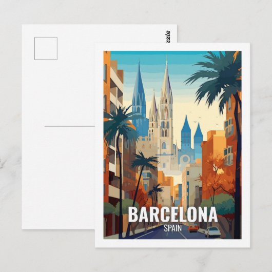 Barcelona Spanje Beroemde reisplekken Briefkaart (Voorkant / Achterkant)