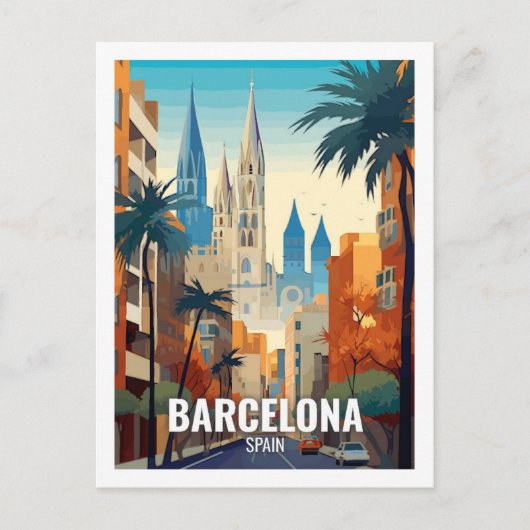 Barcelona Spanje Beroemde reisplekken Briefkaart (Voorkant)