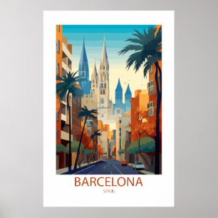 Barcelona Spanje Beroemde reisplekken Poster