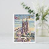 Barcelona Spanje Beroemde Vintage Reisplaats Briefkaart (Staand voorkant)