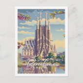 Barcelona Spanje Beroemde Vintage Reisplaats Briefkaart (Voorkant)